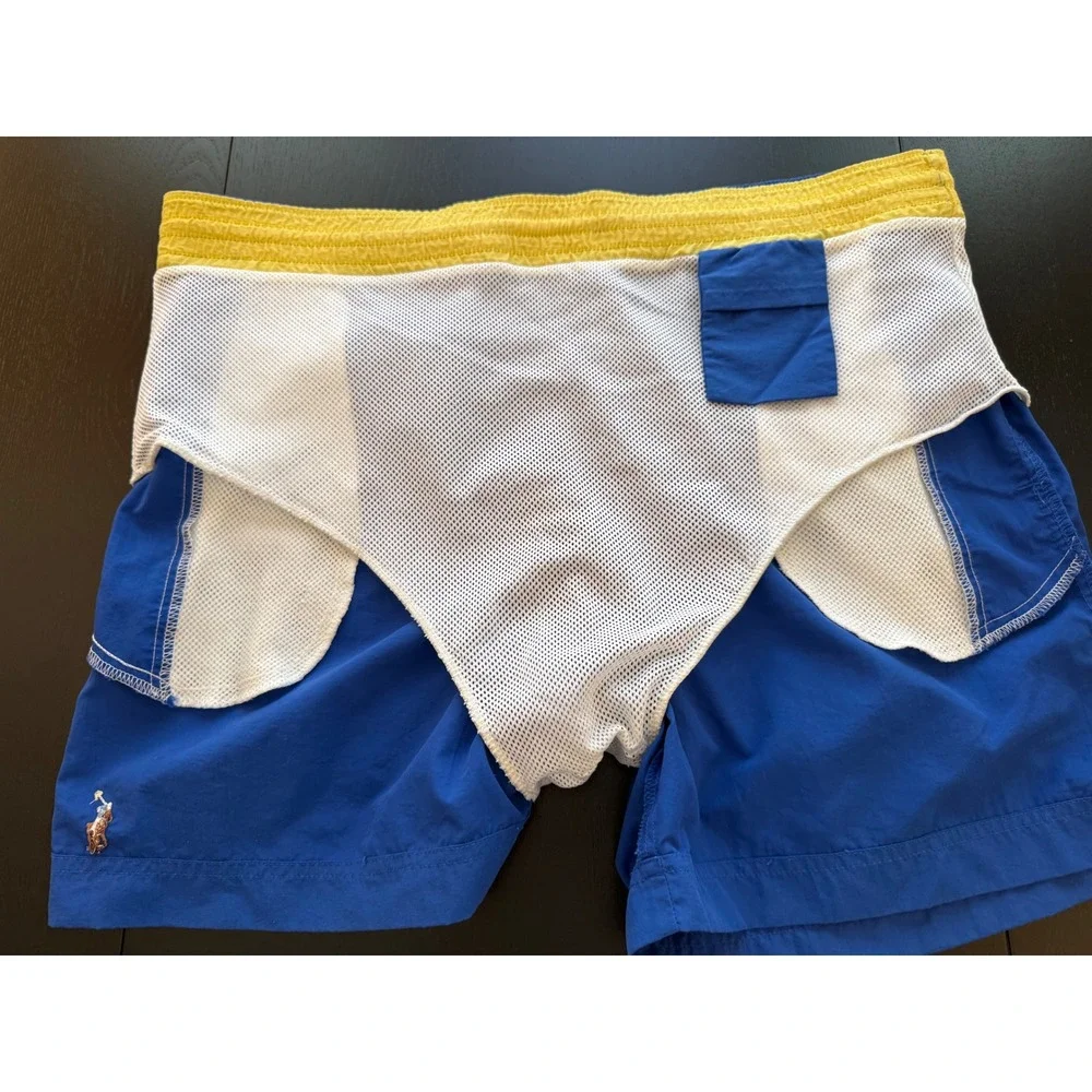 Ralph Lauren Swim Trunks Mens L Blue Mesh Lined‎ Board Shorts Beach Resortwear